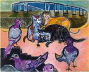 Cats, Pigeons, San Mateo Bridge